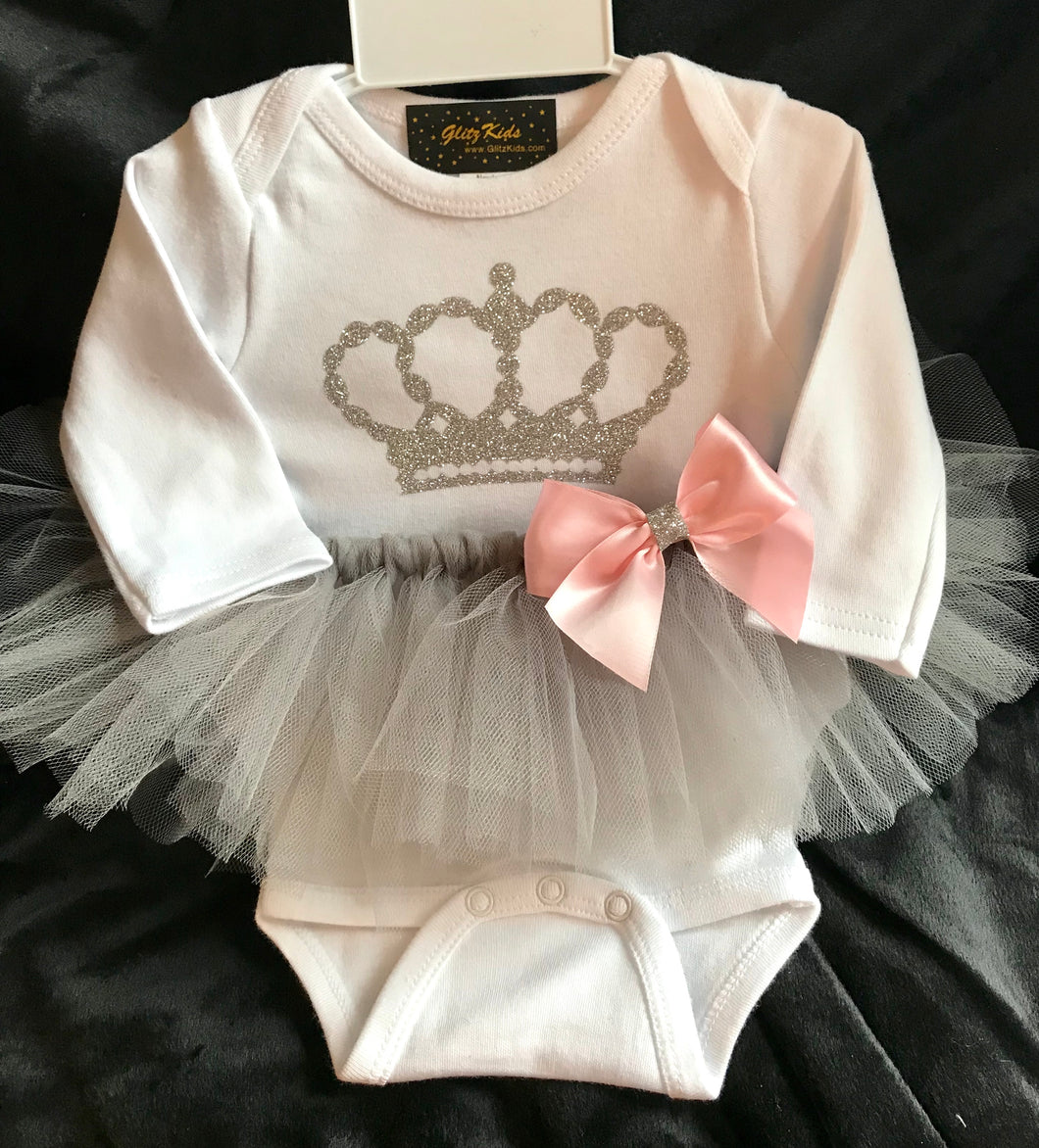 Princess Couture Silver Crown Tutu Outfit