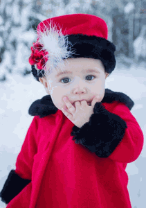 Baby Fleece Dress Coat & Hat Set